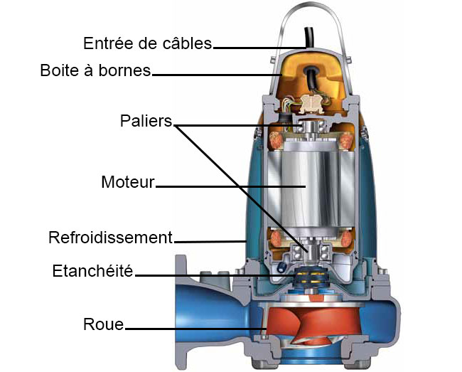 Pompe à moteur hydraulique eau chargée